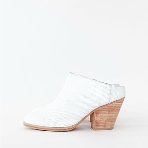 Rachel Comey Mars Mule in White Perforated Leather, Size 8